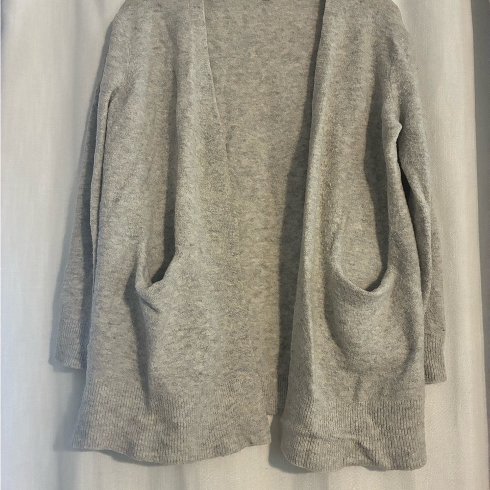 Madewell Heather Gray Wool Alpaca Blend Open Front Cardigan Style E0185 Size XS